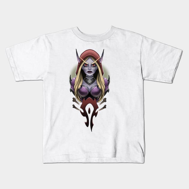 Sylvanas Windrunner Kids T-Shirt by Vika_lampa_13